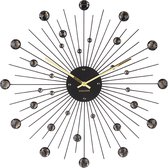 Horloge murale Sunburst cristal noir grand