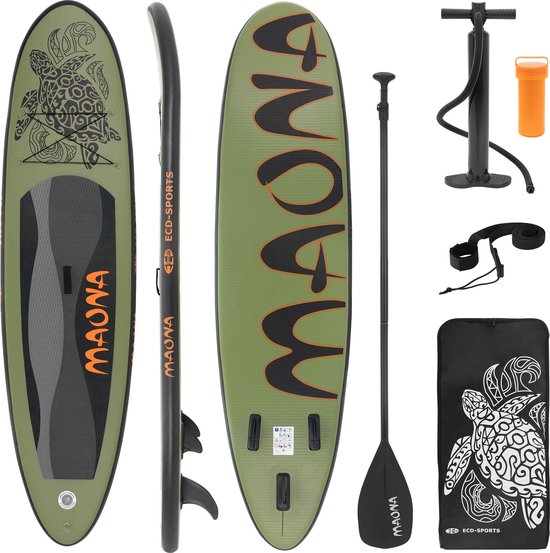 Opblaasbare Stand Up Paddle Board Maona 308x78x10 cm Olijf gemaakt van PVC