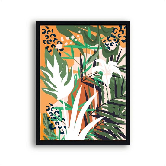 Design Poster Tropische Botanische Planten Abstract 404 - Botanische / Tropische Bladeren - Planten Poster - Muurdecoratie - 70x50cm - PosterCity