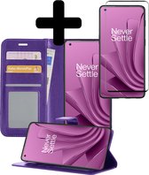 OnePlus 10 Pro Case Book Case Avec Protecteur D'écran - OnePlus 10 Pro Case Case Wallet Cover Avec Protecteur D'écran - Violet