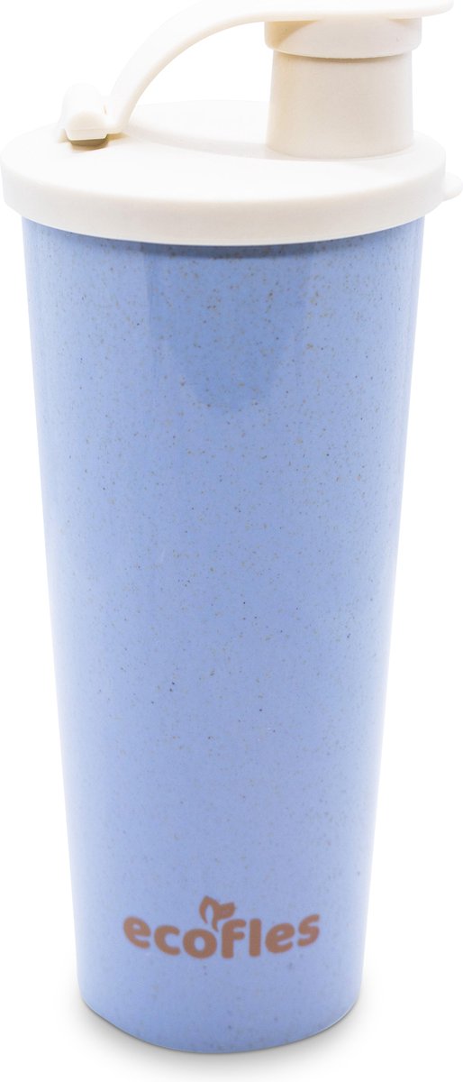 Ecofles - Waterfles - Bidon - Shaker - Bioplastic - 500ml - Blauw