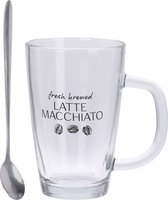 Set van 2x latte Macchiato glazen inclusief lepels 300 ml - Koffie glazen - Cappuccino glazen