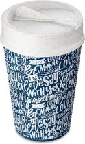 Dubbelwandige Koffiebeker met Deksel, 0.4 L, Organic, Love Letters - Koziol | Iso To Go