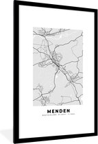Fotolijst incl. Poster - Kaart - Plattegrond - Duitsland - Menden - Stadskaart - 80x120 cm - Posterlijst