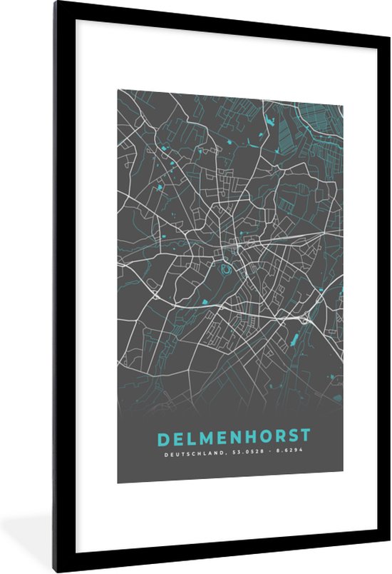 Fotolijst Incl Poster Kaart Plattegrond Stadskaart Delmenhorst Duitsland Bol Com