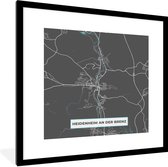 Fotolijst incl. Poster - Kaart – Plattegrond – Stadskaart – Heidenheim an der Brenz – Duitsland – Blauw - 40x40 cm - Posterlijst