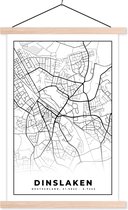 Posterhanger incl. Poster 40x60 cm - Schoolplaat - Stadskaart - Kaart - Dinslaken - Plattegrond - Textielposter - Blanke latten - Plattegrond