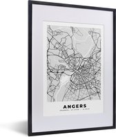 Fotolijst incl. Poster - Angers - Plattegrond - Frankrijk - Kaart - Stadskaart - 30x40 cm - Posterlijst