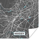 Poster Frankrijk - Massy - Plattegrond - Kaart - Stadskaart - 75x75 cm