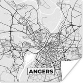 Poster Frankrijk - Plattegrond - Kaart - Angers - Stadskaart - 100x100 cm XXL