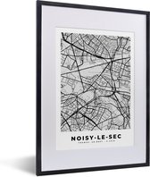 Fotolijst incl. Poster - Frankrijk - Plattegrond - Kaart - Noisy-le-Sec - Stadskaart - 30x40 cm - Posterlijst