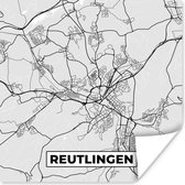 Poster Map - Plan d'étage - Plan de la ville - Allemagne - Reutlingen - 50x50 cm