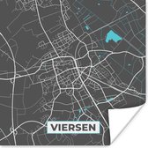 Poster Kaart – Plattegrond – Stadskaart – Viersen – Duitsland – Blauw - 50x50 cm