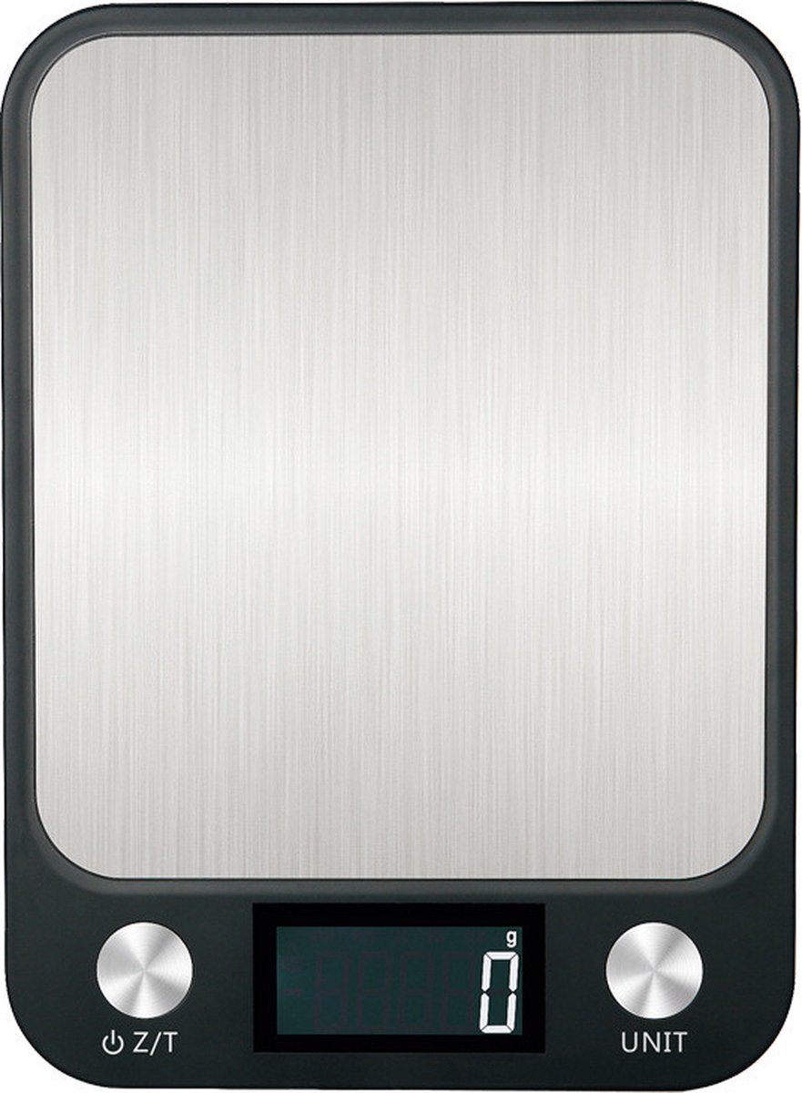 Cuisine Club Digitale Precisie Keuken Weegschaal - 1 gr tot 5 kg - Met Tarra Functie - Verschillende Meeteenheden - RVS