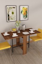 Beckenbau - Eettafel - Eettafel uitschuifbaar - Inklapbare tafel - Opvouwbaar - Uitschuifbare eettafel - 134 x 60 x 72 cm - Bruin