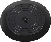 Bouchon de vidange en Siliconen | Grand couvercle de vidange plat rond étanche pour Cuisine, salle de bain, buanderie | 15cm | Noir