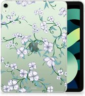 Silicone Case iPad Air (2020/2022) 10.9 inch Tablet Hoes Personaliseren Blossom White met doorzichte zijkanten