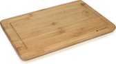 Navaris natuurlijk bamboe houten snijplank - Middelmaat met sapgroef voor voedselbereiding - 35 x 23,5 x 1,8 cm - Keukenplank van hout