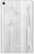 Housse en Siliconen avec naam Lenovo Tab M10 Plus (3ème génération) Housse en bois Wit avec côtés transparents