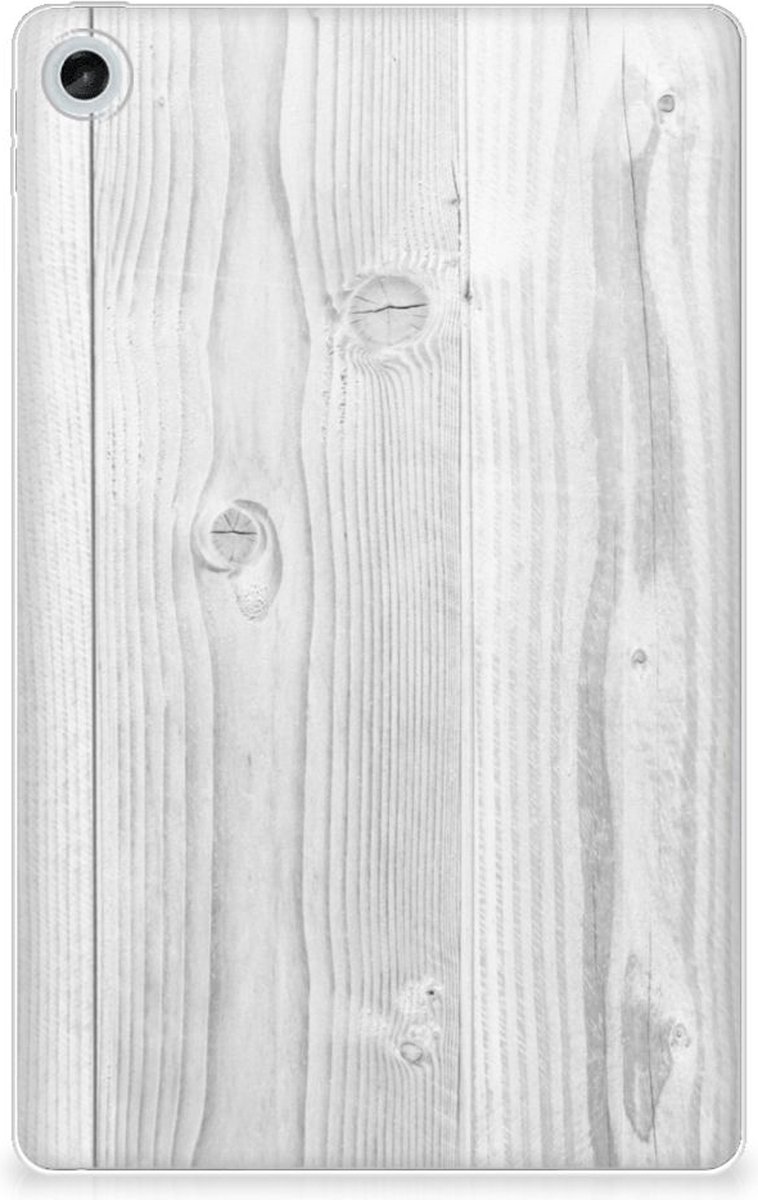 Lenovo Tab M10 Plus (3e generatie) Silicone Tablet Hoes White Wood