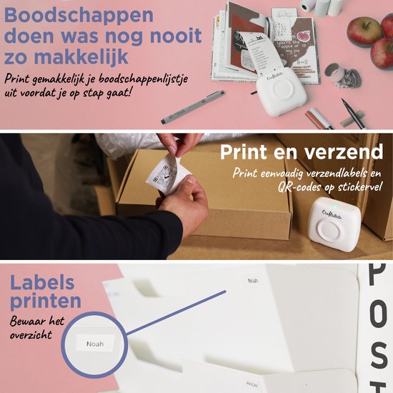 Zeehaven Afslachten Schiereiland Crafts&Co® Mini Pocket Printer - Incl. 3 Rollen - Foto's, Labels, Stickers  en Lijstjes... | bol.com