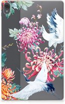 Cover Case Lenovo Tab P11 | P11 Plus Hoesje Super als Cadeau voor Vriendin Bird Flowers met doorzichte zijkanten
