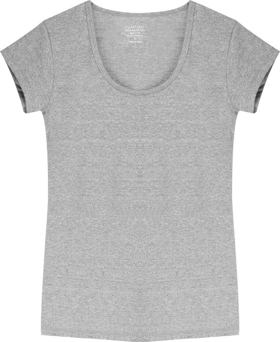 Claesen's® - Dames T-Shirt SS - Grijs Melee - 95% Katoen - 5% Lycra