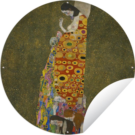 Tuincirkel Hoop II - Schilderij van Gustav Klimt - 150x150 cm - Ronde Tuinposter - Buiten