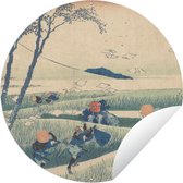 Tuincirkel Ejiri in de Suruga provincie - schilderij van Katsushika Hokusai - 60x60 cm - Ronde Tuinposter - Buiten