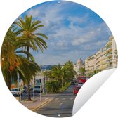 Tuincirkel Frankrijk - Nice - Palmboom - 120x120 cm - Ronde Tuinposter - Buiten XXL / Groot formaat!
