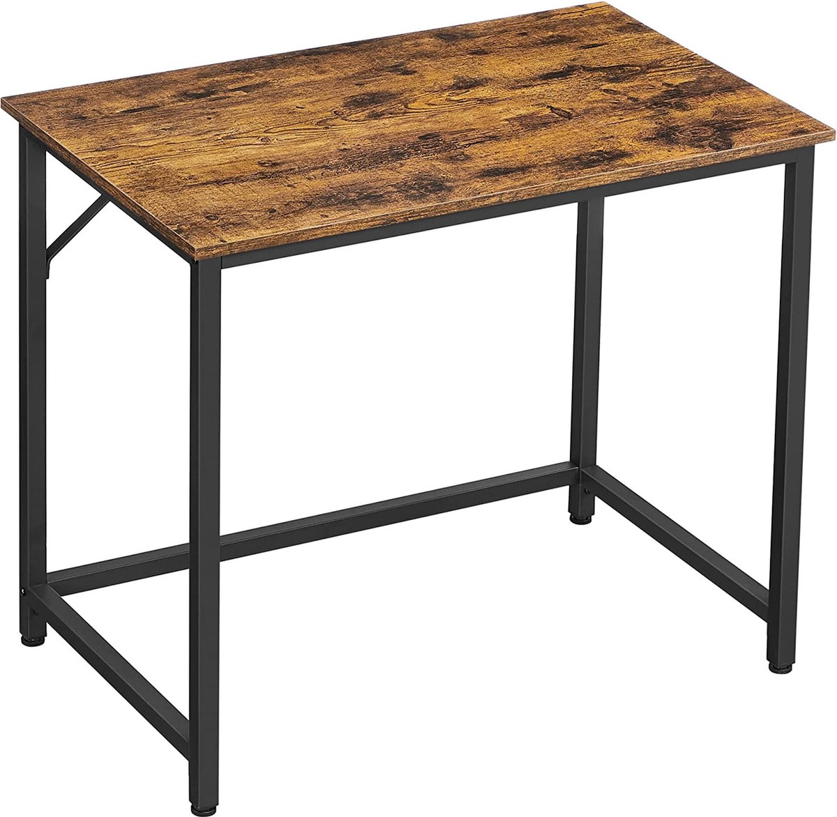 Hoppa! bureau, computer bureau, 80 x 50 x 75 cm, eenvoudige constructie, industriële vormgeving, vintage bruin-zwart