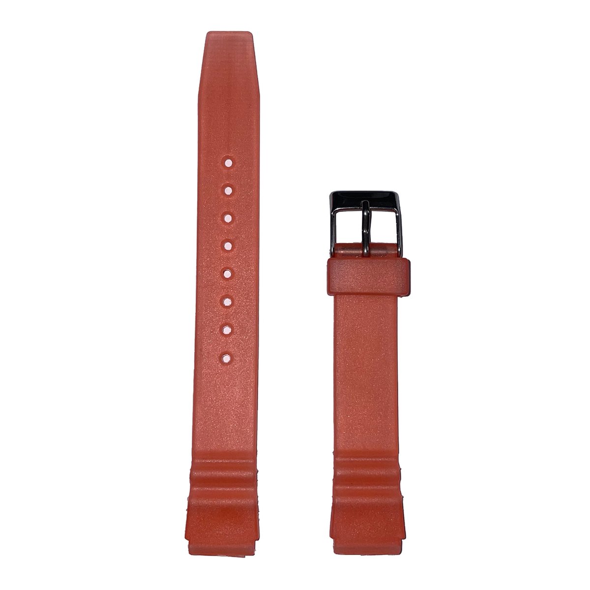 Horlogeband - 16mm - Roze - Transparante silicone band - Roestvrijstalen gesp