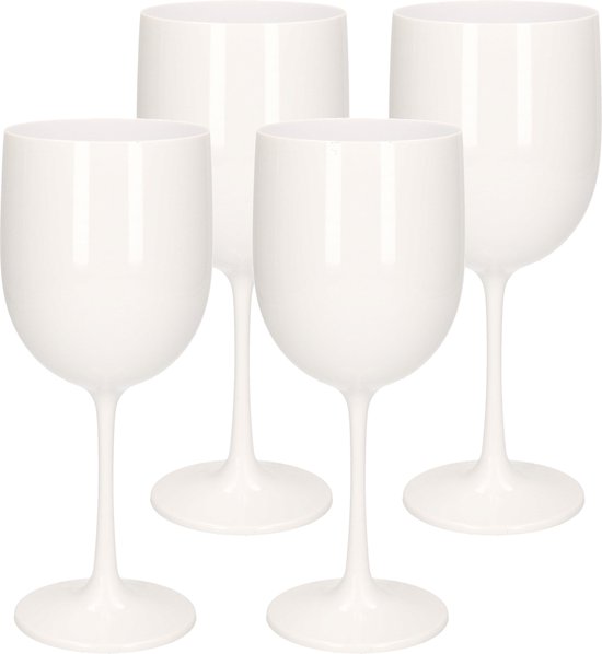 6x verre à vin incassable plastique blanc 48 cl/480 ml - Verres à vin  incassables | bol