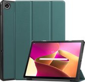 Hoes Geschikt voor Lenovo Tab M10 Plus 3rd Gen Hoes Luxe Hoesje Book Case - Hoesje Geschikt voor Lenovo Tab M10 Plus (3e Gen) Hoes Cover - Donkergroen
