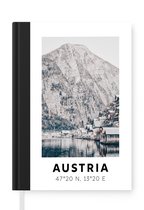 Notitieboek - Schrijfboek - Oostenrijk - Water - Berg - Alpen - Notitieboekje klein - A5 formaat - Schrijfblok
