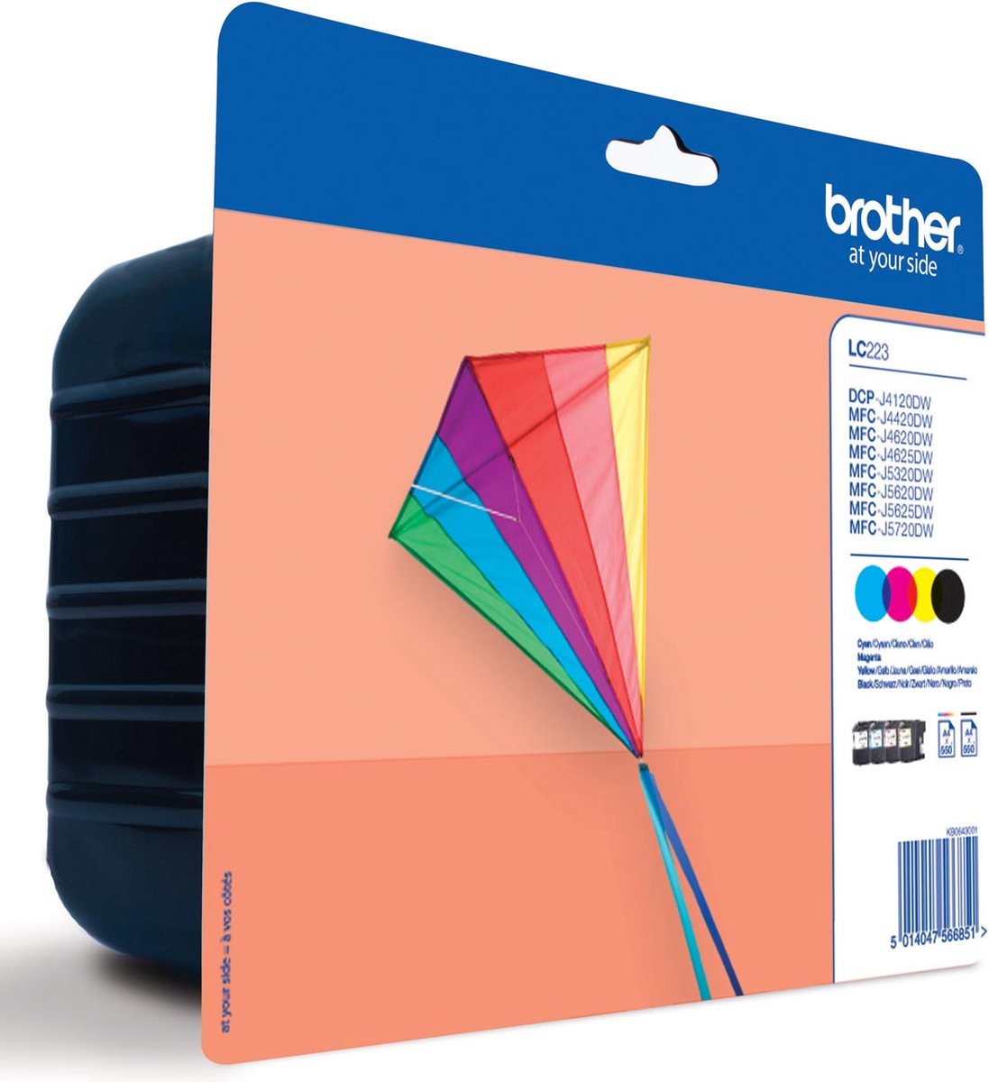 Inktcartridge brother lc-223valbp zwart + 3kleuren | Pak a 4 stuk | 4 stuks