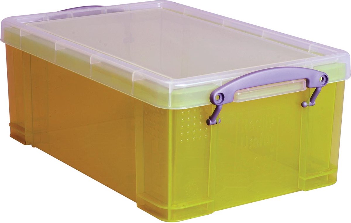 Really Useful Box 9 liter transparant geel - Really Useful Box