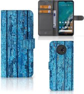 Magnet Case Nokia G50 Telefoonhoesje Wood Blue