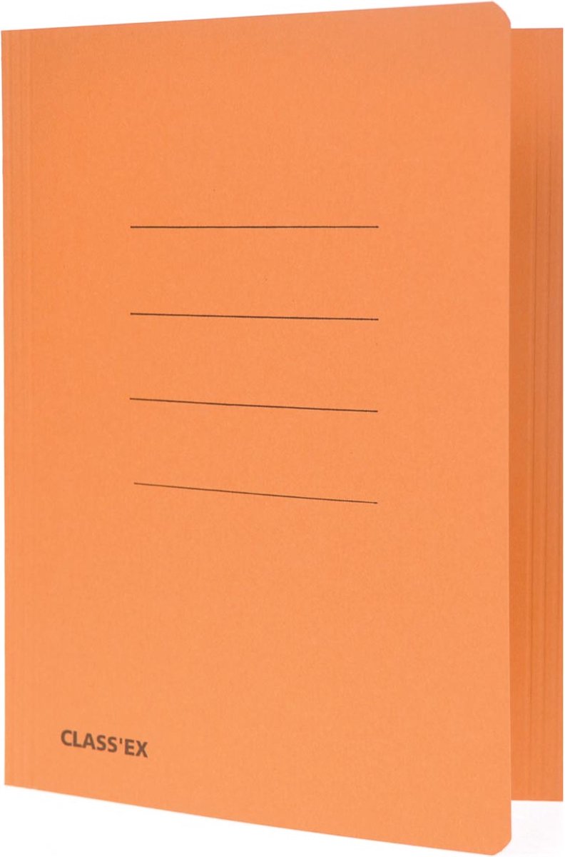 Class'ex dossiermap, 3 kleppen ft 18,2 x 22,5 cm (voor ft schrift), oranje 50 stuks