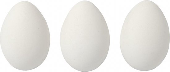 van 12x stuks witte eieren kunststof 6 cm - Paaseieren - Pasen decoratie knutsel... | bol.com