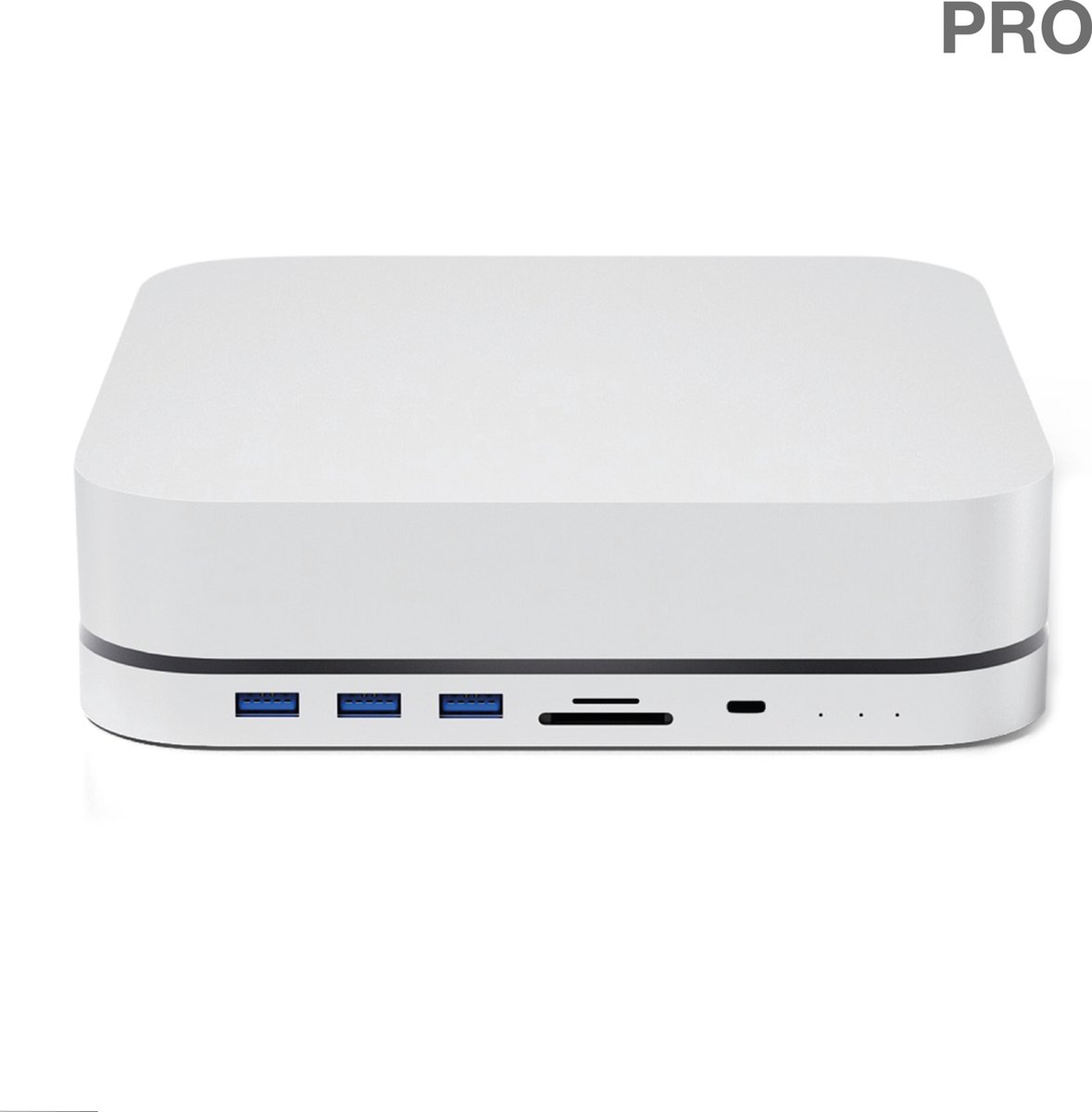 iMounts Mac Mini M1 en M2 hub docking station Pro - 2023 - USB-C hub - Externe SSD en M.2 NVMe - Silver