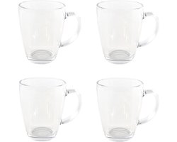 Theeglazen/koffieglazen - 4x - 350 ml - bolvormig - glas - glazen voor thee/koffie