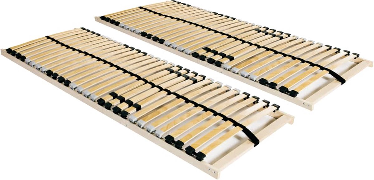 VidaLife Lattenbodems 2 st met 28 latten 7 zones 80x200 cm