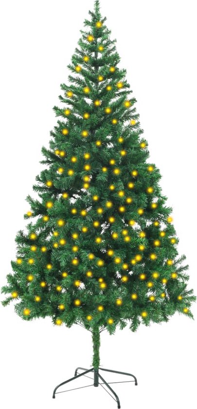 HOMCOM LED Kunstkerstboom, 180 cm, realistische schors, wit, perfect