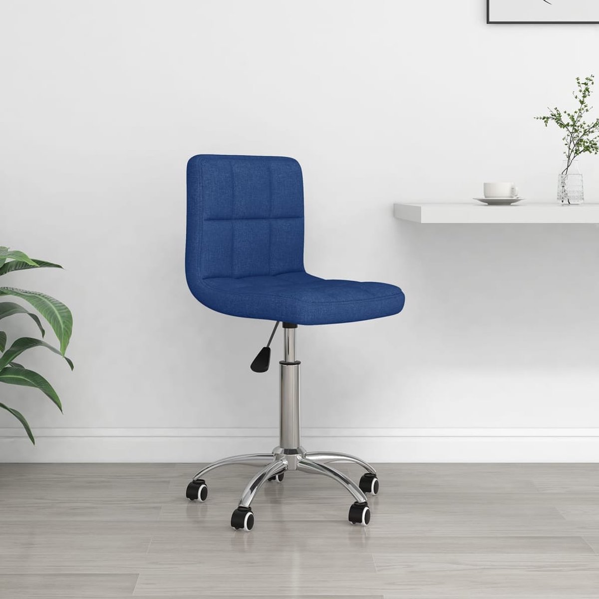 VidaLife Kantoorstoel draaibaar stof blauw