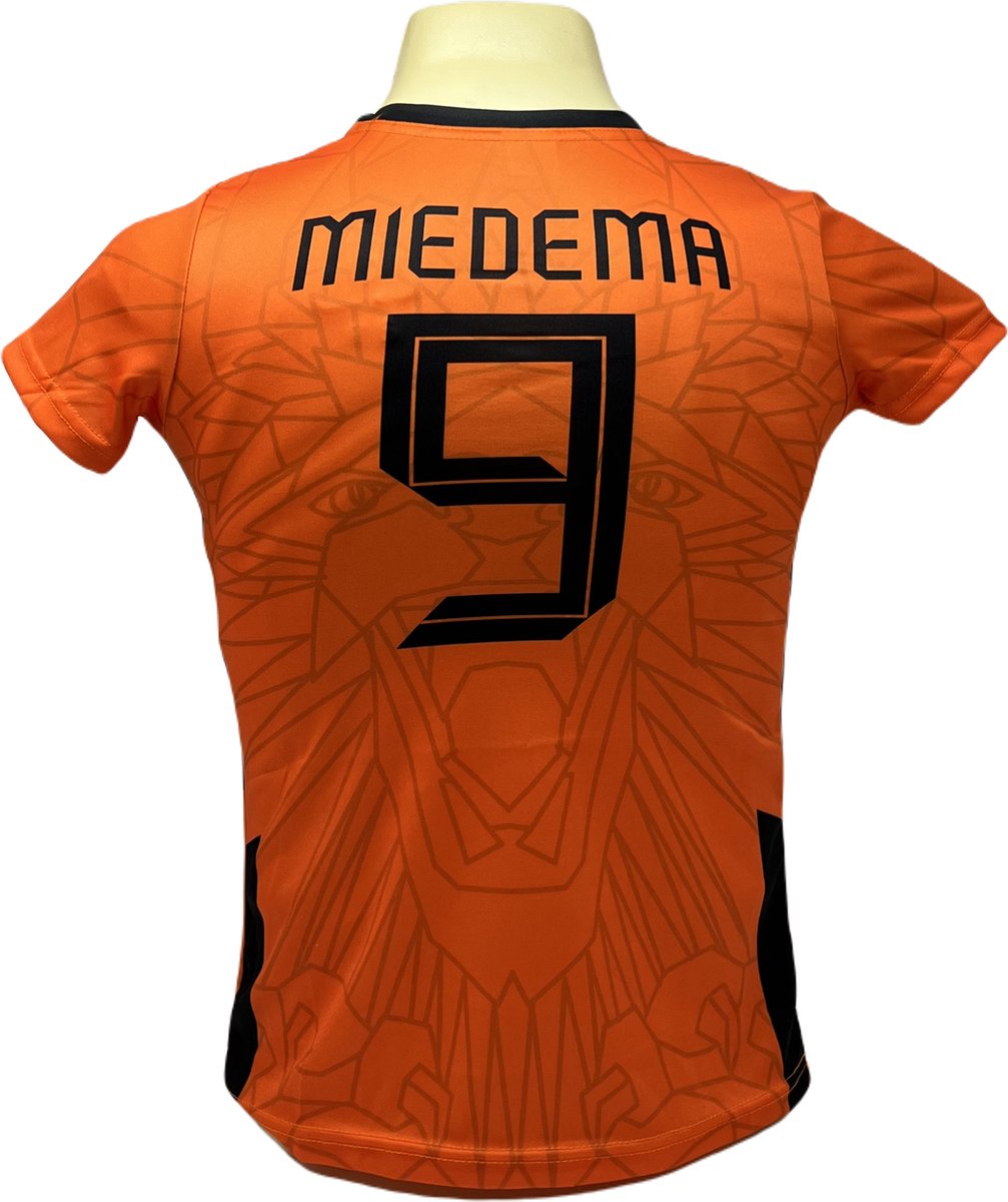 Vivianne Miedema Nederlands elftal voetbaltenue - Dames Voetbal Shirt + Broekje - Oranje Leeuwinnen WK - Maat S (164)