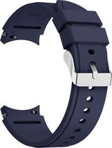 Bracelet en Siliconen (bleu marine), adapté pour Samsung Galaxy Watch 4 Classic (42 & 46 mm), Watch 4 (40 & 44 mm), Watch 3 (41 mm), Watch Active 2 (40 & 44 mm), Watch Active ( 40 mm), Montre (42 mm)