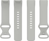 Siliconen bandje - geschikt voor Fitbit Charge 5 / Charge 6 - maat S/M - lichtgrijs