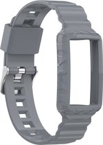 Siliconen bandje - geschikt voor Fitbit Charge 3 / Charge 4 - grijs
