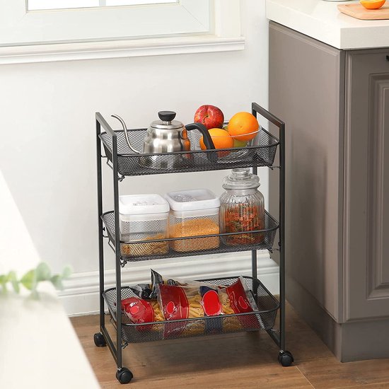 Premium Keukentrolley – keuken planken - Opberg Trolley op wielen – met niveaus – duurzaam -ruimtebesparend